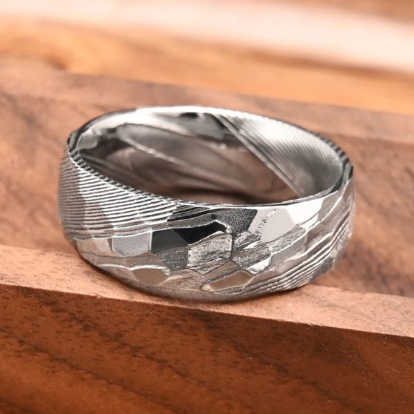 0EM Men’s Damascus Steel Rings Personalized Damascus Steel Bands Wholesale - Image 4