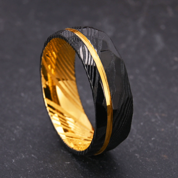 Men’s Damascus Steel Rings Wholesale Custom Ring Jewelry Factory Manufacturer - Image 3