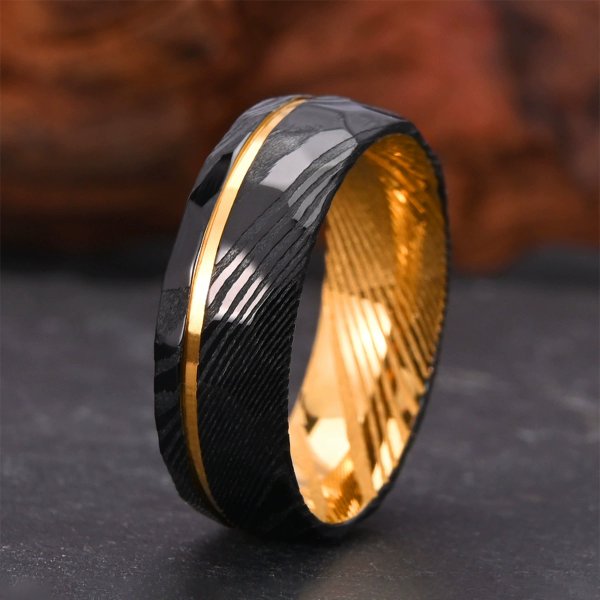 Men’s Damascus Steel Rings Wholesale Custom Ring Jewelry Factory Manufacturer - Image 4