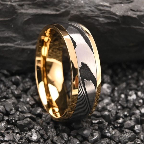 Custom Men Damascus Steel Ring Classical Style Wedding Band Comfort Fit Jewelry - Image 4
