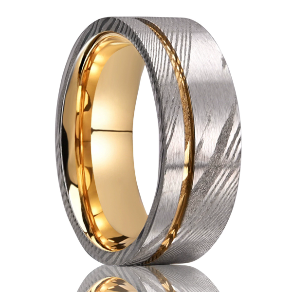 Men’s Custom Damascus Steel Ring Wedding Band Comfort Fit Men Jewelry Gift - Image 2