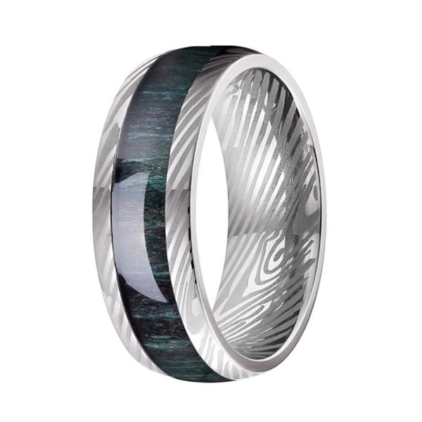 Custom Men Damascus Steel Ring Classical Style Wedding Band Comfort Fit Jewelry