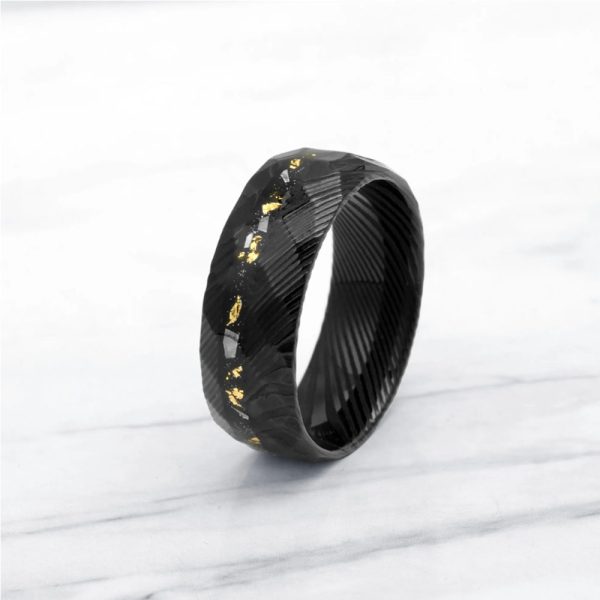 Handmade Damascus Steel Ring Men Wedding Band Custom Engraved Unique Jewelry - Image 3