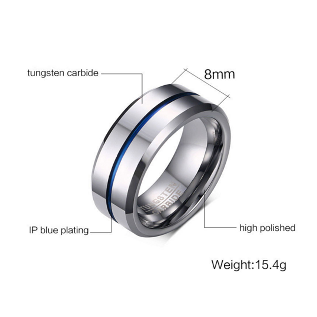 Tungsten Carbide Rings wholesale Durable men’s wedding Fashion Bands - Image 3